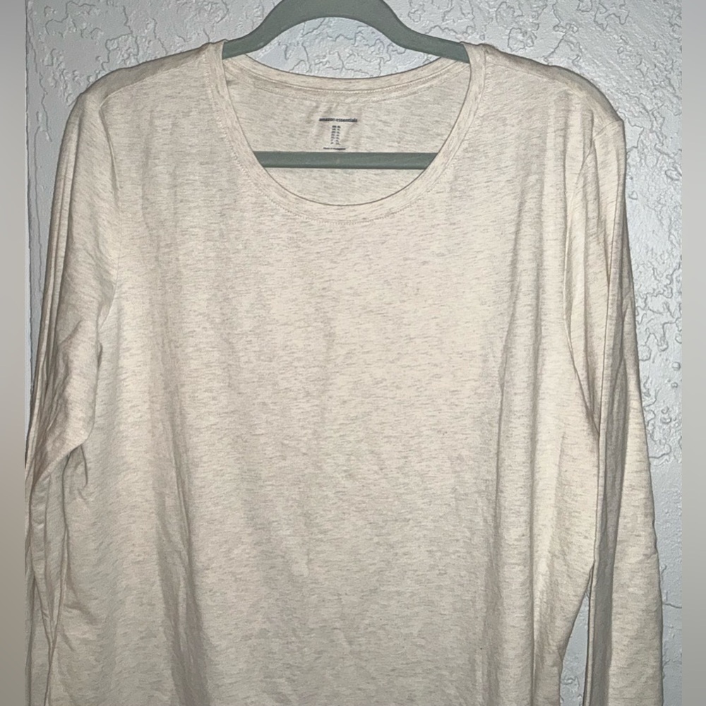 Amazon Essentials Cream Long Sleeve Shirt (NWOT) - Picture 2 of 6